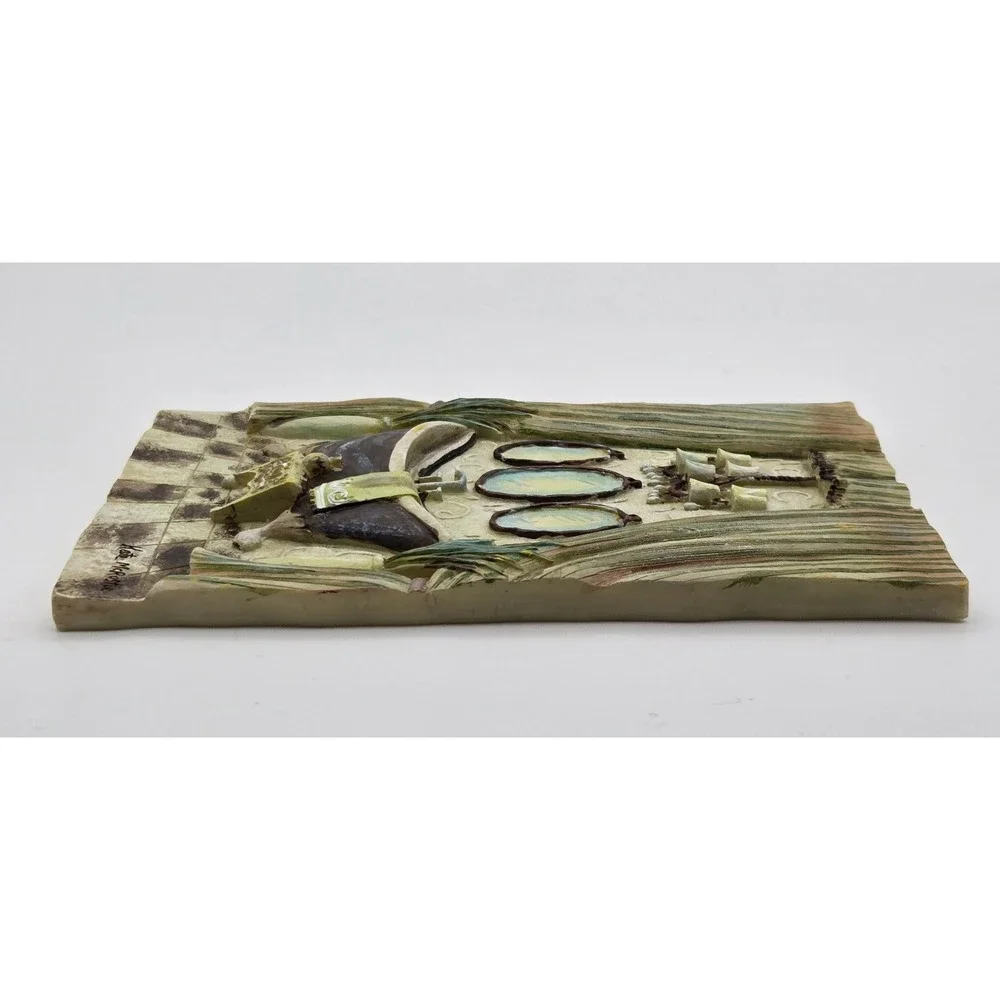 Kate McRostie Bathroom Wall Plaque Art Clawfoot Tub Resin‎ Shabby Chic Signed